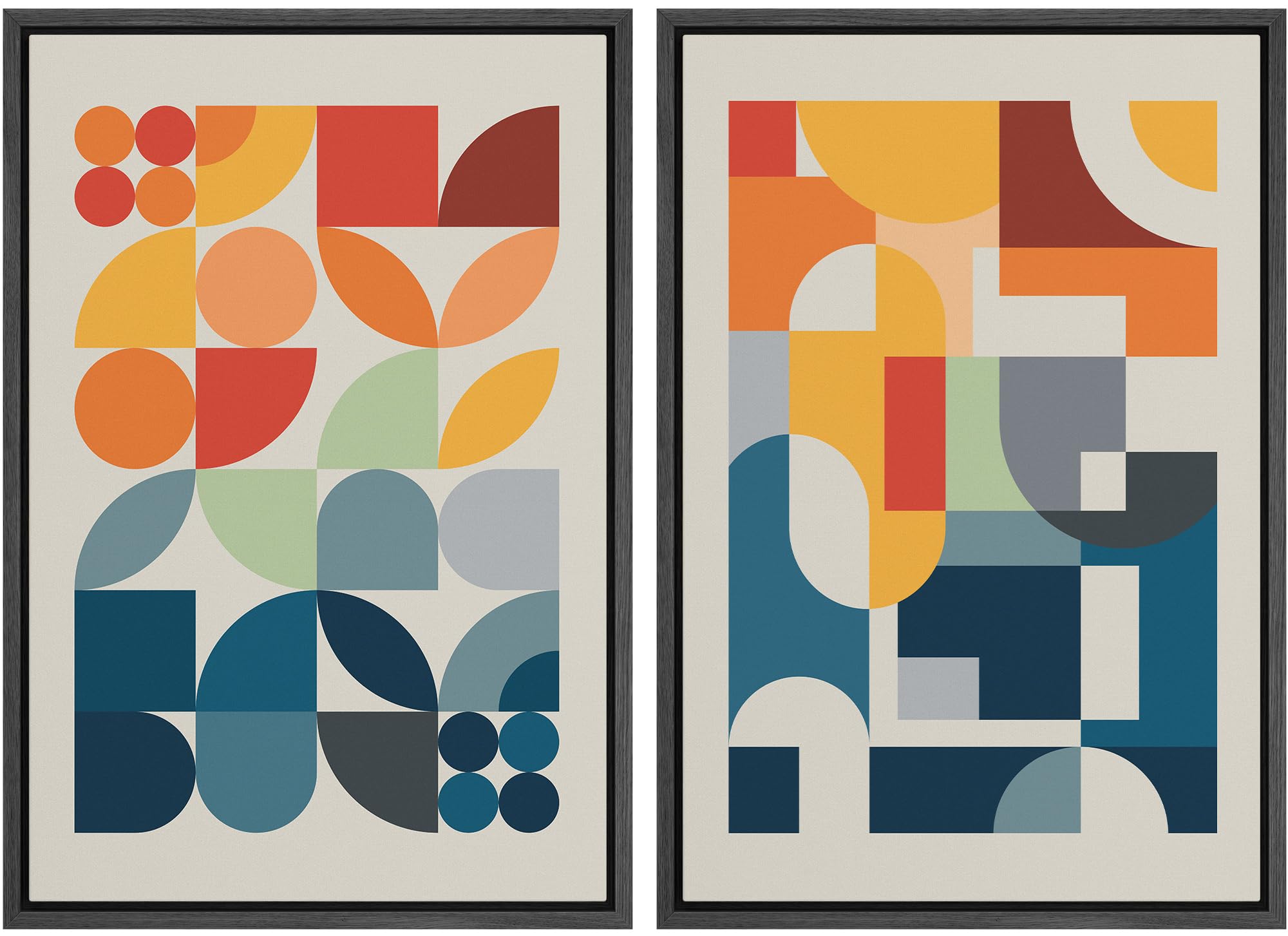 Amazon.com: IDEA4WALL Framed Canvas Print Wall Art Set Mid-Century